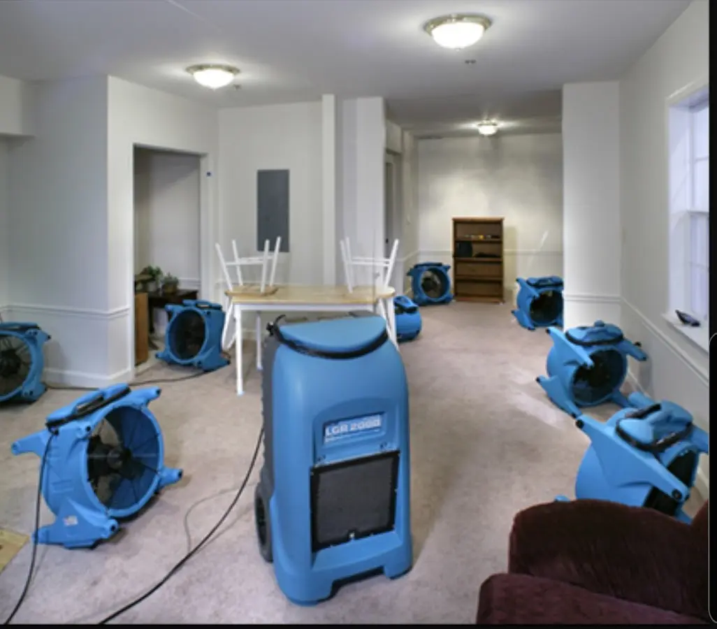 Air movers and dehumidifier setup for Water Extraction & Removal in West Allis